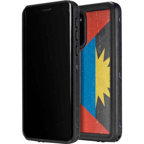 Antigua and Barbuda Flag Distressed Galaxy S20 Waterproof Case